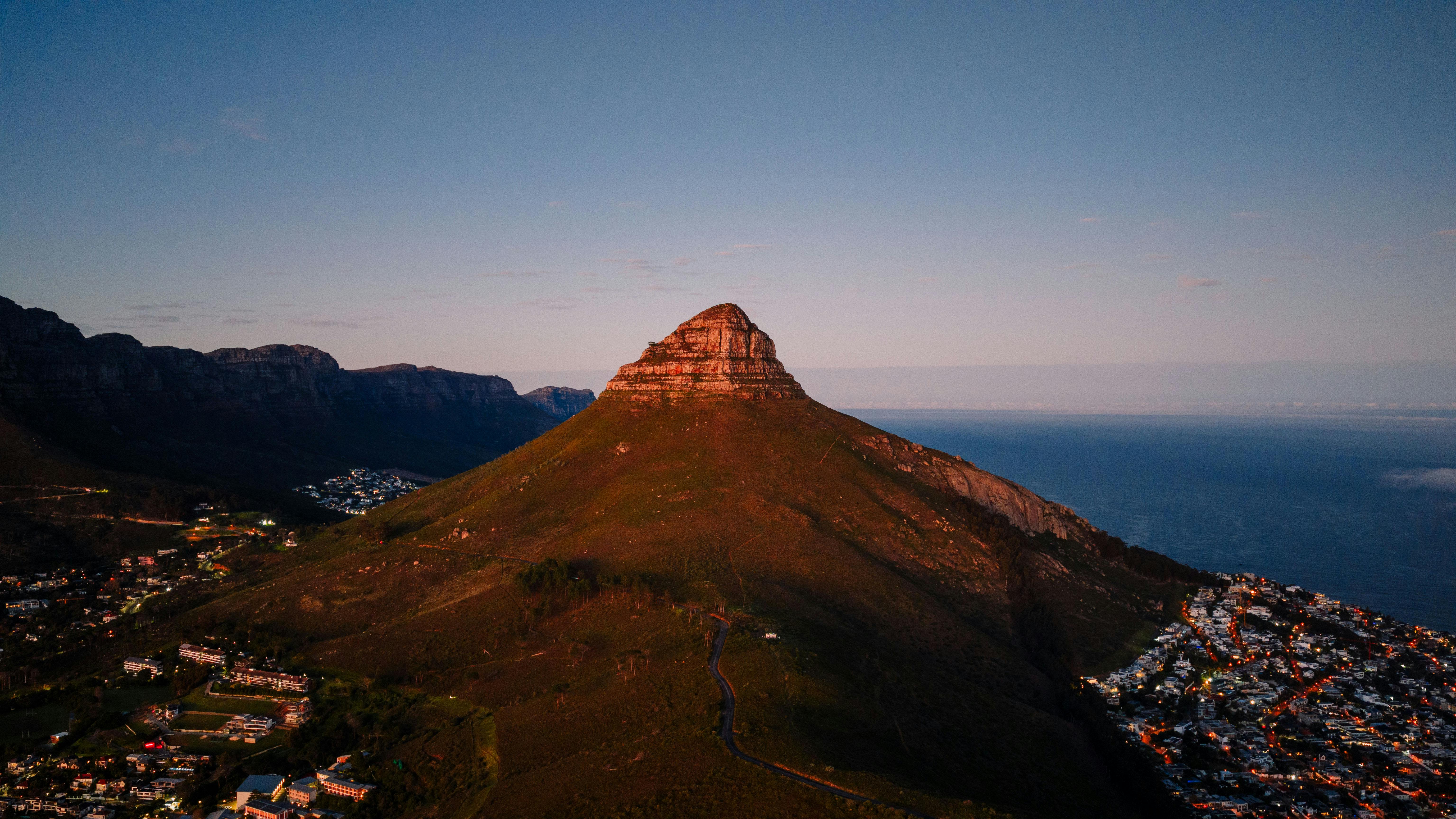 Aerial panorama of Cape Town with Table Mountain